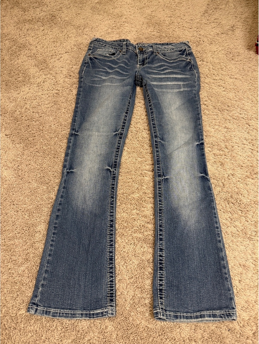 Y2K Red Camel Ultra Low Rise Bootcut Jeans Women’s 6/8, Juniors 11, Waist 32’